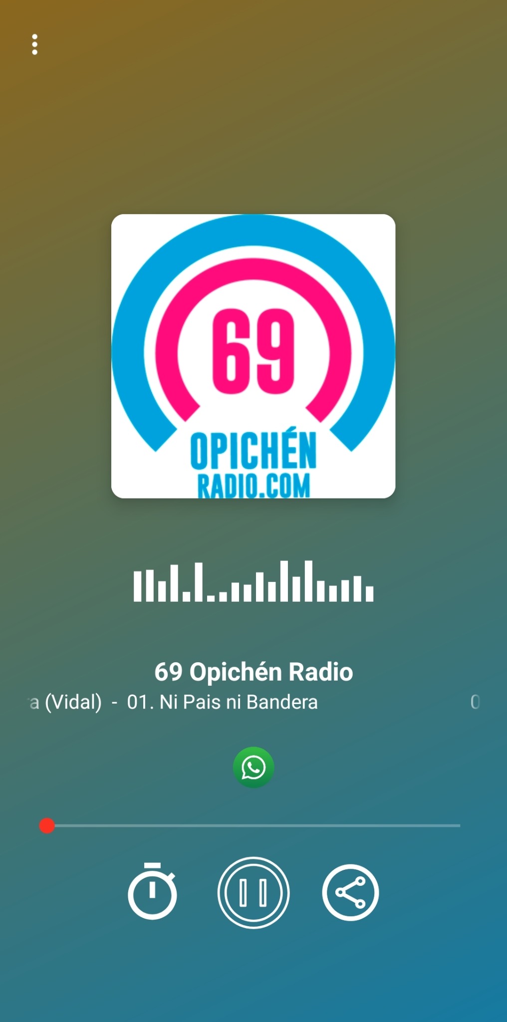 Reproductor de la aplicación 69 Opichén Radio